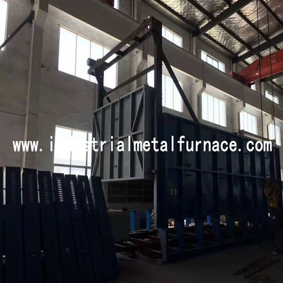 Buy 8000x3000x3000mm Gas Fired Bogie Hearth Furnace for Heat Treatment , Car Bottom Furnace online manufacture