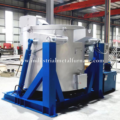 Buy 850 ℃ 350kg Gas-Fired Hydraulic Tilting Aluminum Melting Furnace with Riello Burner online manufacture