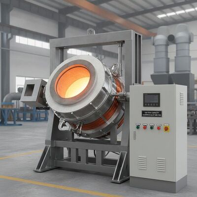 Buy 500 kW Rated Power 0.8-Ton Capacity Medium Frequency Induction Melting Furnace with Hydraulic Tilting System online manufacture