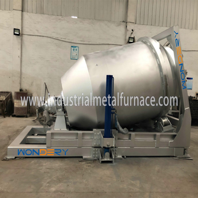 5000KG Gas Fired Rotary Industrial Aluminum Melting Furnace for ingot making