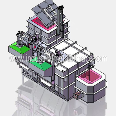 2500 kg/H Continuous Gas Fired Industrial Aluminum Melting Furnace , Aluminum Scrap Melting Furnace