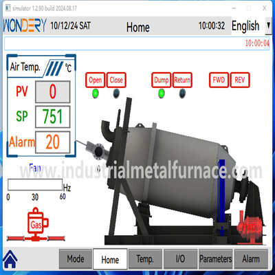 Aluminium Automatic PLC Metal Melting Furnace / Gas Melting Furnace  10-12M Per Min Rotation Speed