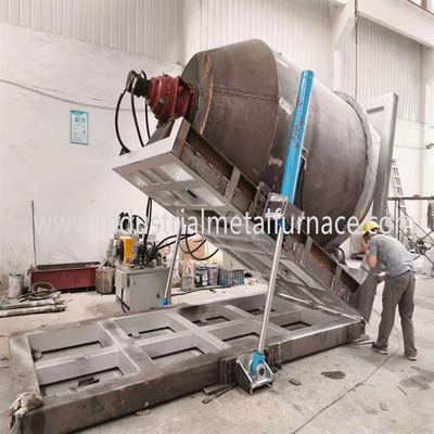 5000KG Gas Fired Rotary Industrial Aluminum Melting Furnace for ingot making