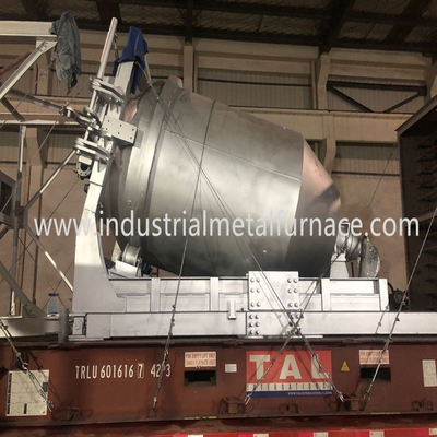 5000KG Rotary Gas Fired Melting Furnace , Industrial Metal Melting Furnace